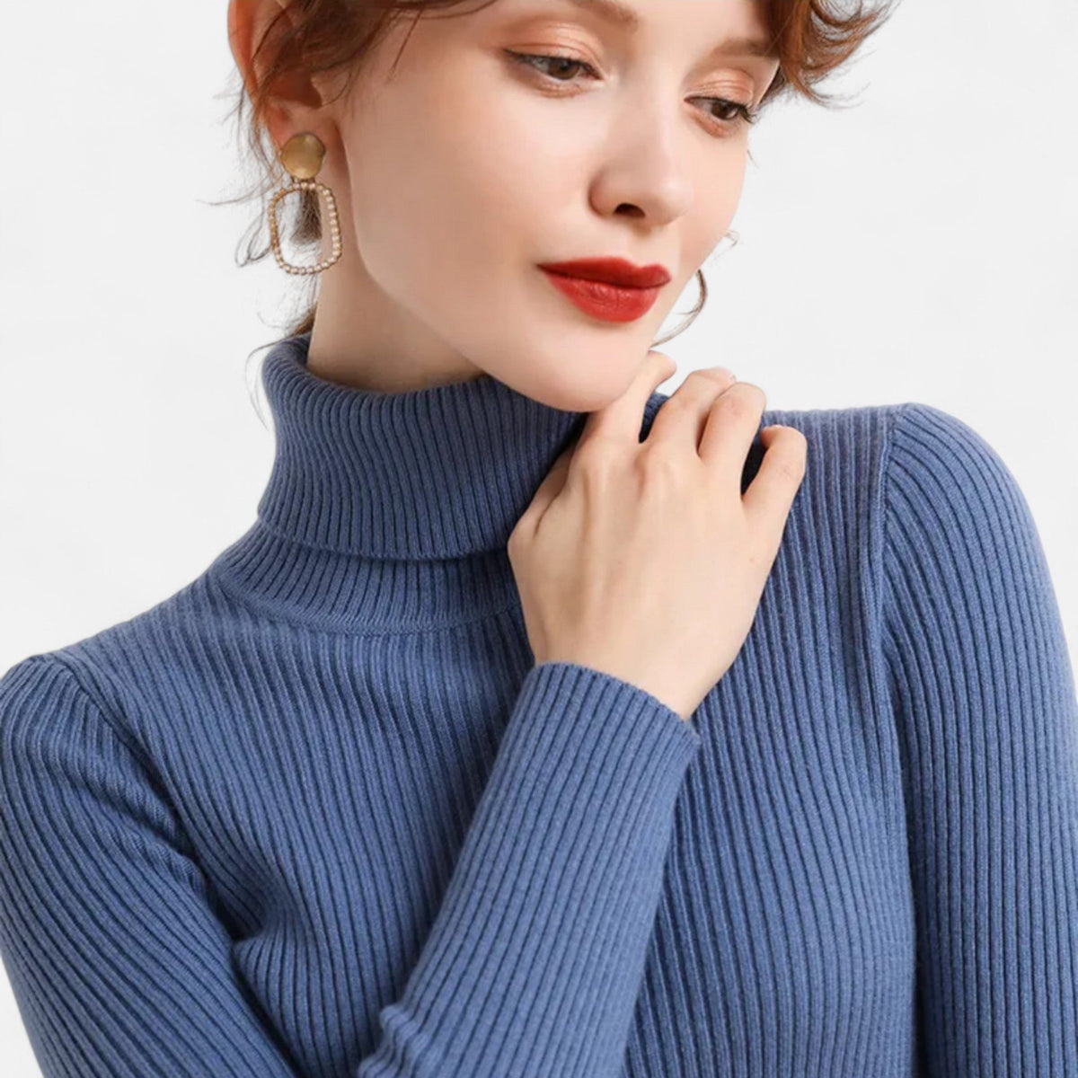 Rebecca | Women’s Ribbed Turtleneck Sweater with Slim Fit