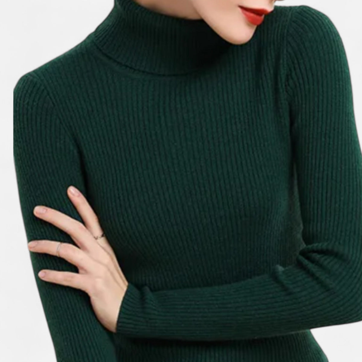 Rebecca | Women’s Ribbed Turtleneck Sweater with Slim Fit