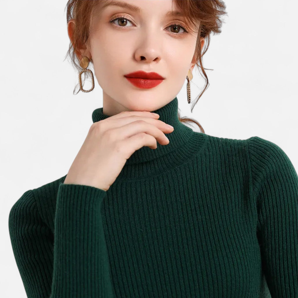 Rebecca | Women’s Ribbed Turtleneck Sweater with Slim Fit