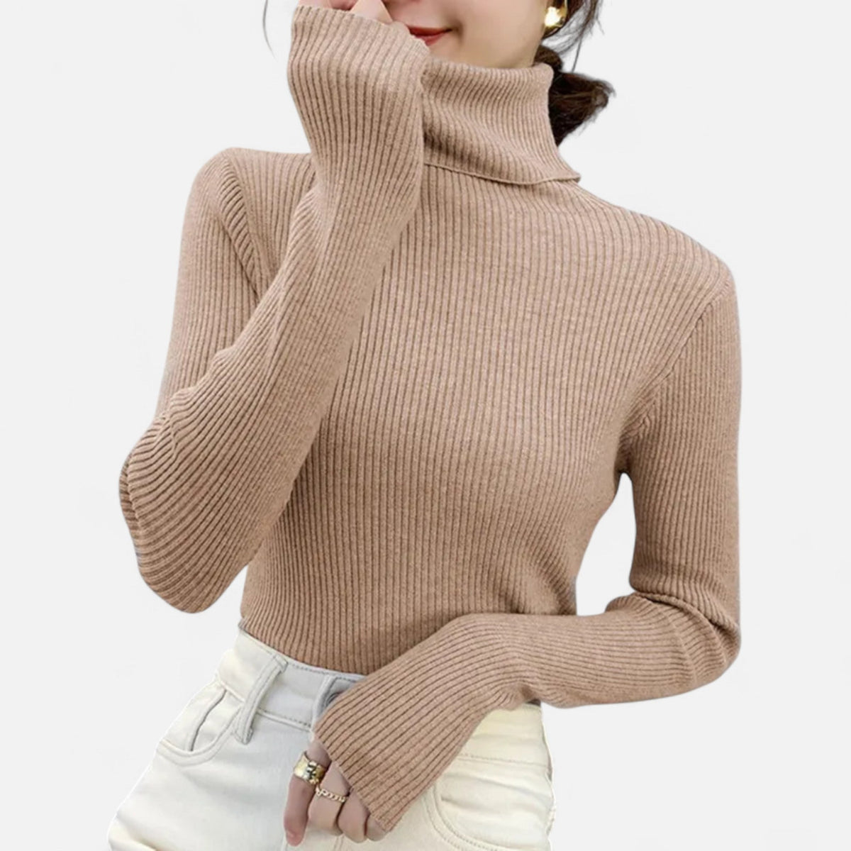 Rebecca | Women’s Ribbed Turtleneck Sweater with Slim Fit
