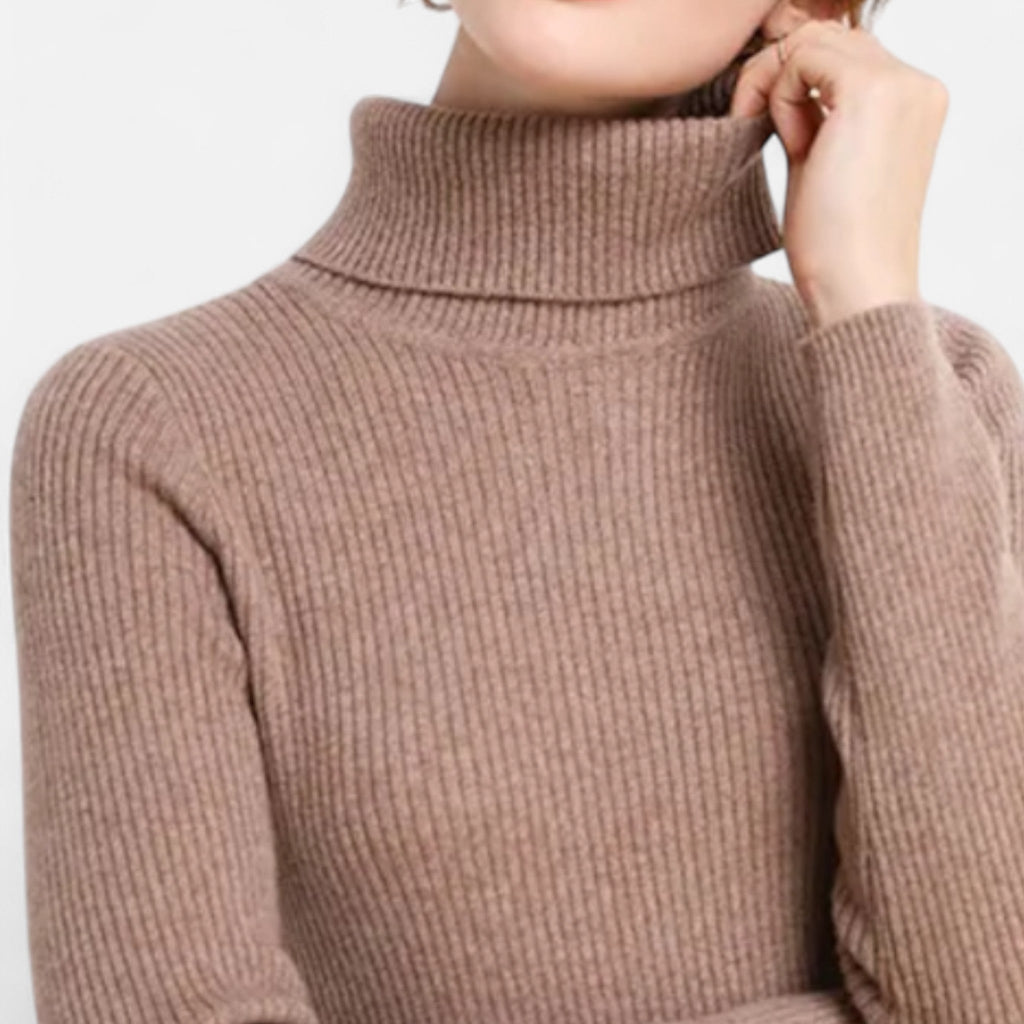 Rebecca | Women’s Ribbed Turtleneck Sweater with Slim Fit