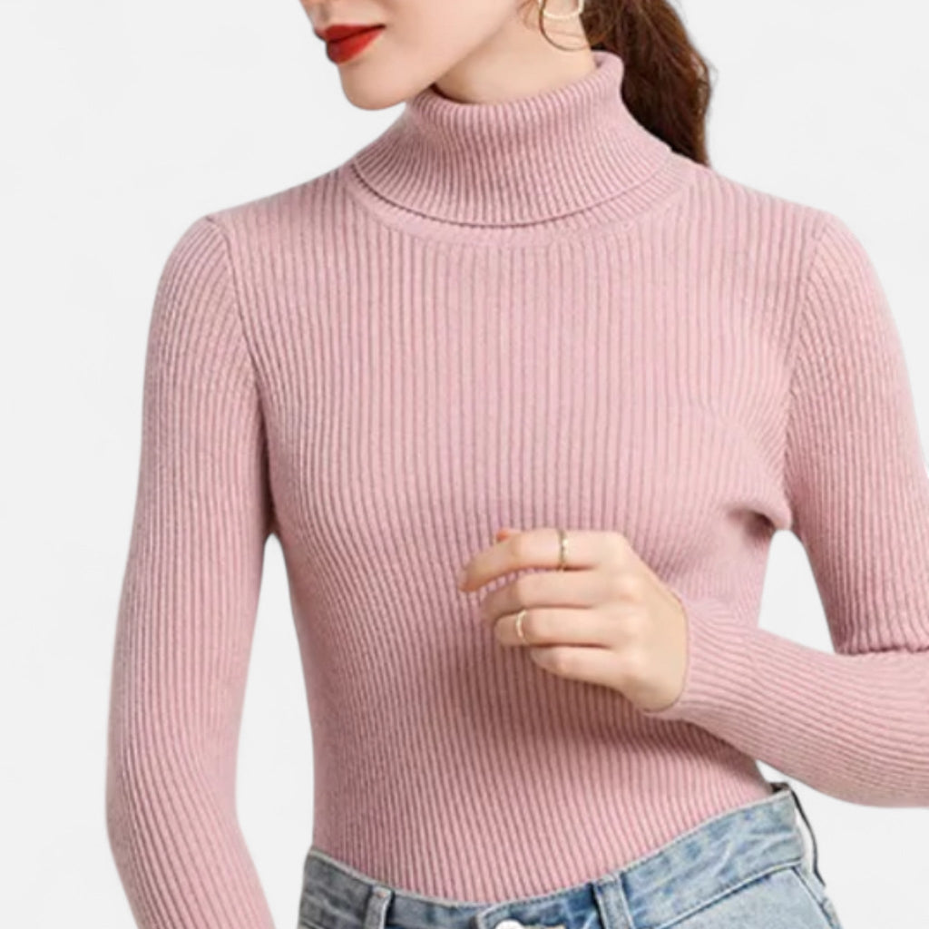 Rebecca | Women’s Ribbed Turtleneck Sweater with Slim Fit