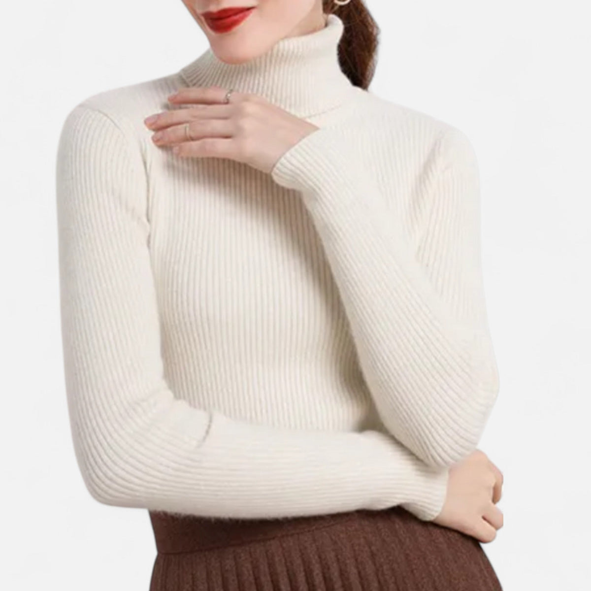 Rebecca | Women’s Ribbed Turtleneck Sweater with Slim Fit