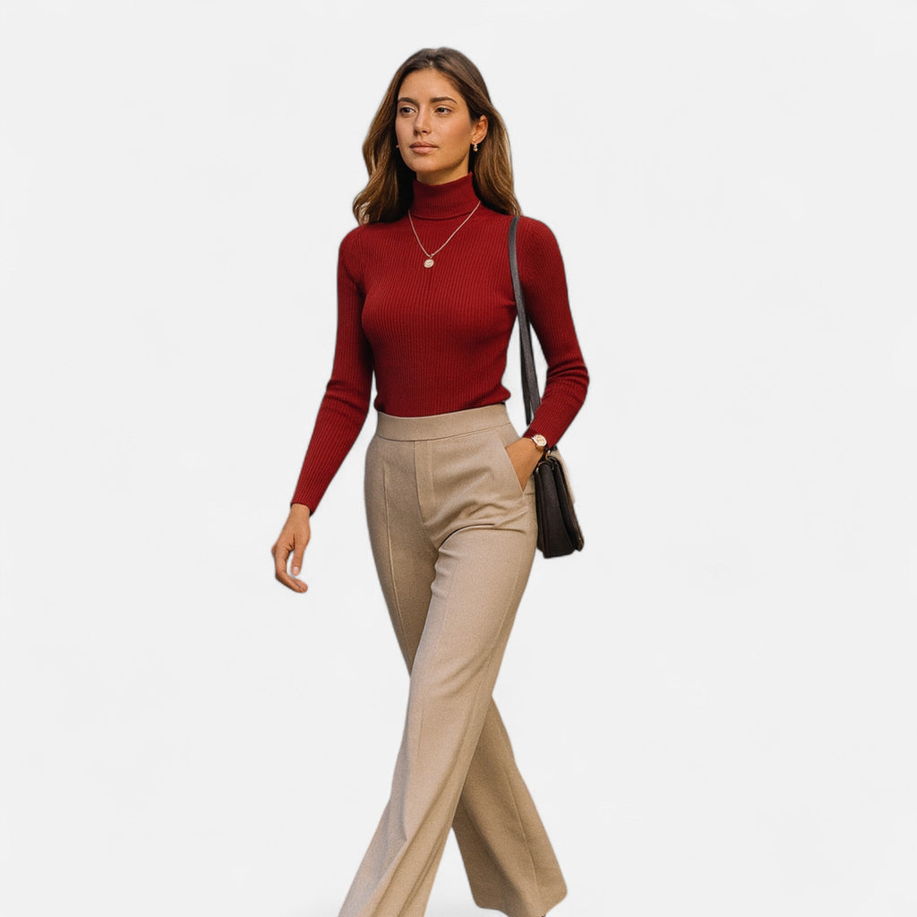 Rebecca | Women’s Ribbed Turtleneck Sweater with Slim Fit