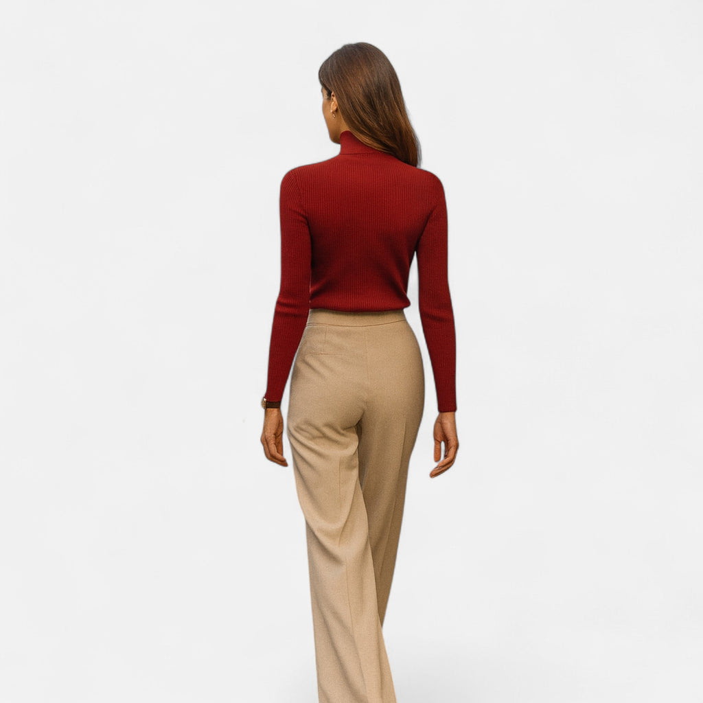 Rebecca | Women’s Ribbed Turtleneck Sweater with Slim Fit
