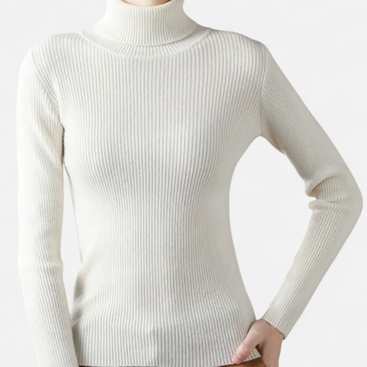 Rebecca | Women’s Ribbed Turtleneck Sweater with Slim Fit