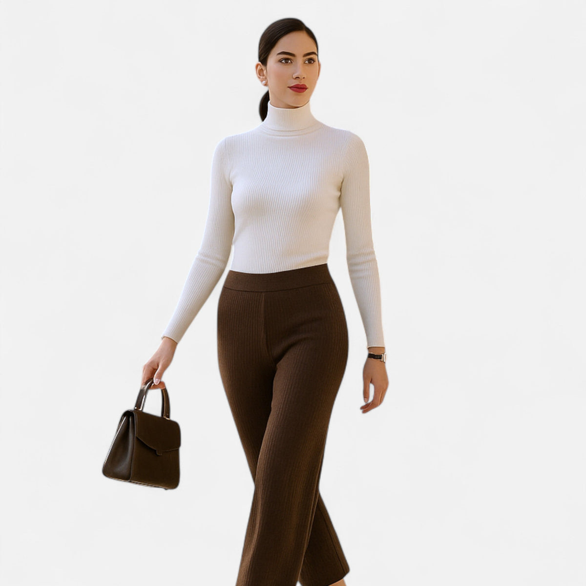 Rebecca | Women’s Ribbed Turtleneck Sweater with Slim Fit