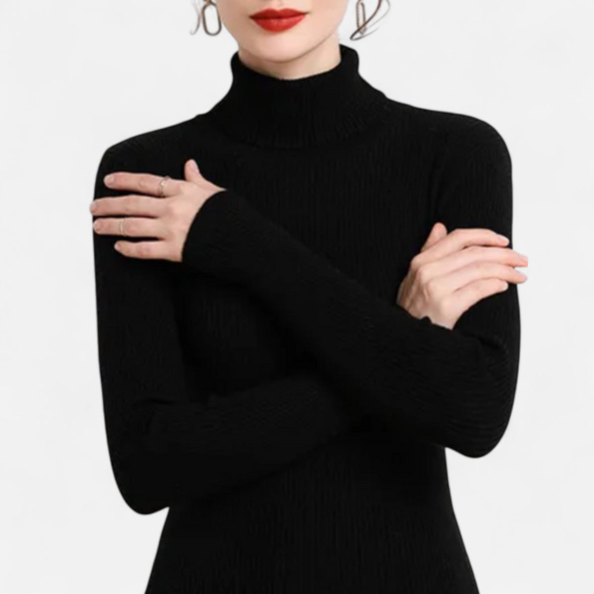 Rebecca | Women’s Ribbed Turtleneck Sweater with Slim Fit